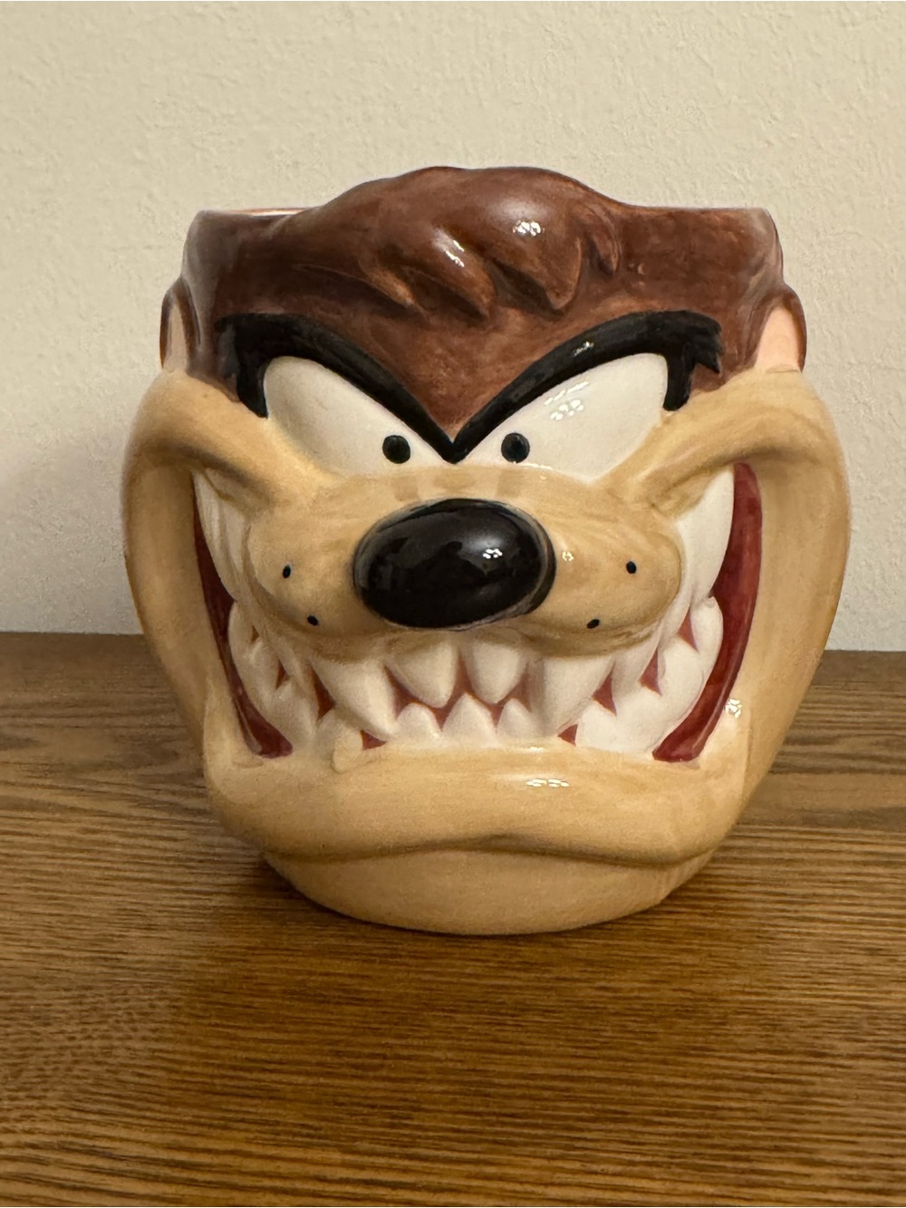 VINTAGE 1995 Looney Tunes Taz 3D Sculpted Ceramic Mug EUC